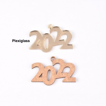 Στοιχείο για γούρια χρυσό plexiglass 2022 4,5cm